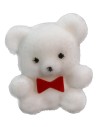 Peluche bianco con fiocco rosso 3 cm