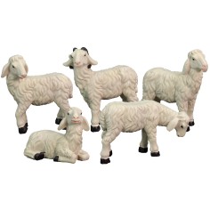 Set 5 pecore in resina per statue da 15 cm Mondo Presepi 2
