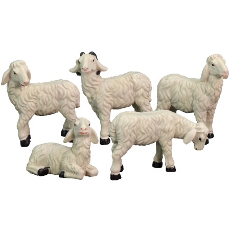Set of 5 resin sheep for statues of 15 cm