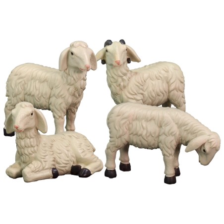 Set 4 pecore in resina per statue da 20-24 cm Mondo Presepi