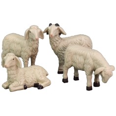 Set 4 pecore in resina per statue da 20-24 cm Mondo Presepi 2