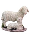 Oveja con cordero de resina para estatuas de 40-45 cm