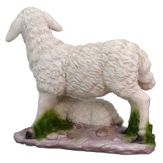 Oveja con cordero de resina para estatuas de 40-45 cm 2