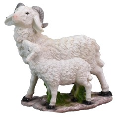 Cabra con cabrito en resina para estatuas de 40-45 cm Mundo Pesebres
