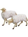 Set of 2 sheep with wool for 30 cm statues