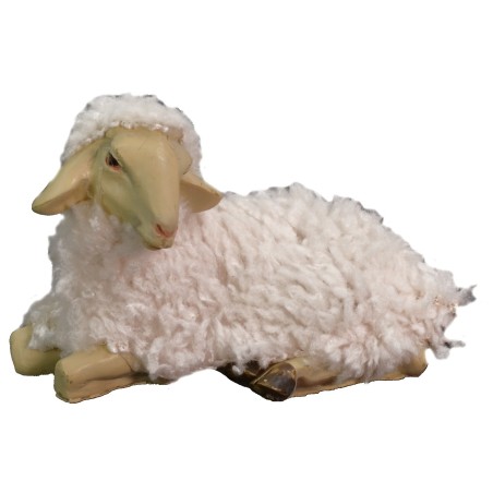 Conjunto de 3 ovejas de resina con lana para estatuas de 10-12 cm Mondo