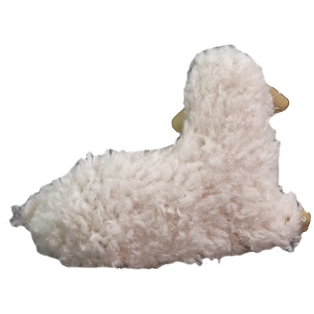 Set of 3 resin sheep with wool for 10-12 cm statues