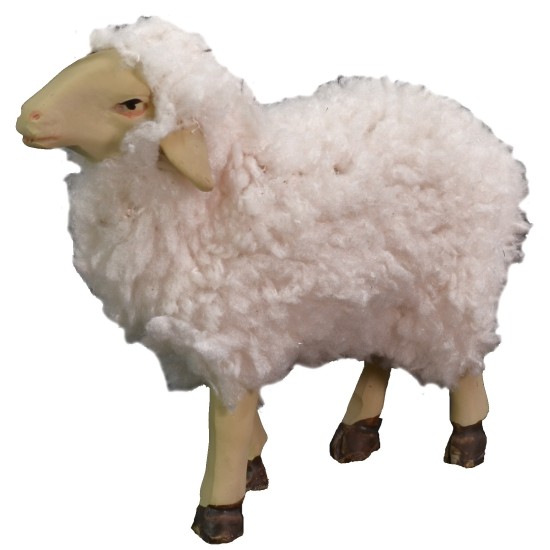 Set of 3 resin sheep with wool for 10-12 cm statues