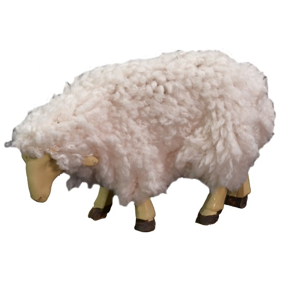 Set of 3 resin sheep with wool for 10-12 cm statues