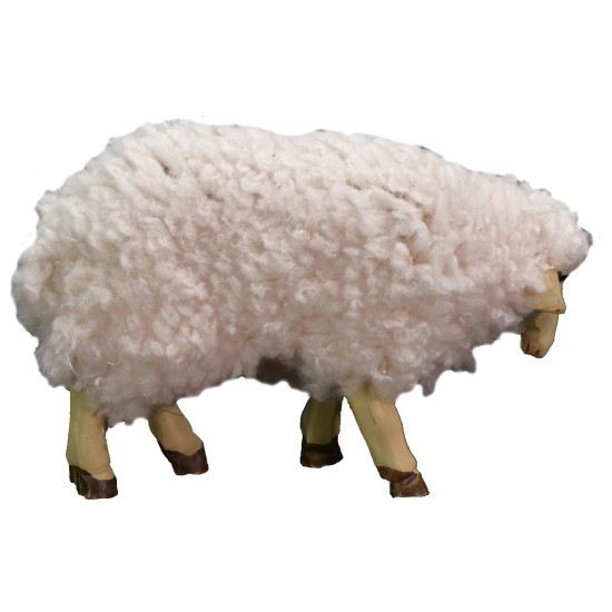Set of 3 resin sheep with wool for 10-12 cm statues