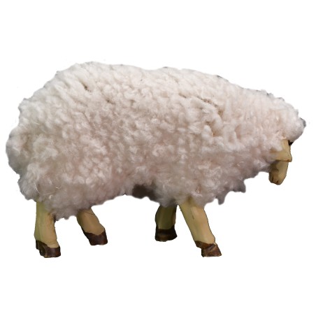 Set of 3 resin sheep with wool for 10-12 cm statues