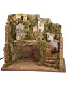 Pesebre iluminado con molino de viento cm 45x30x37,5 h