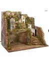 Illuminated nativity scene with windmill cm 45x30x37.5 h