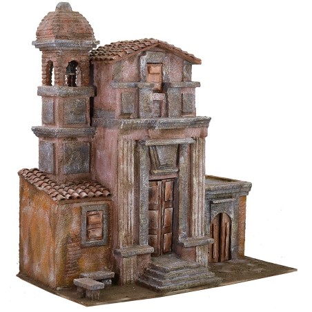Catedral con campanario de 50X29X56h cm para estatuas de 12 cm
