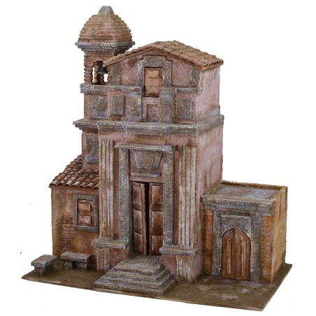 Catedral con campanario de 50X29X56h cm para estatuas de 12 cm