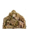 Illuminated nativity scene with functioning waterfall and