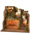 Illuminated nativity scene with waterfall 45x30x37.5 cm h