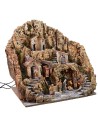 Illuminated nativity scene with water mill complete with Landi