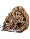 Illuminated nativity scene with water mill complete with Landi statues