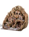 Illuminated nativity scene with water mill complete with Landi