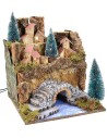 Paesaggio per presepe con illuminazione a corrente cm 25x25x27