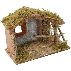 Nativity stable with manger and window cm 32x17,5x22 h 2