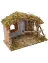 Nativity stable with manger and window cm 32x17,5x22 h