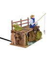 Pescatore sul pontile in movimento serie 12 cm Mondo Presepi