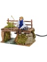 Pescatore sul pontile in movimento serie 12 cm Mondo Presepi