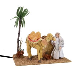 Arab shepherd with double movement camel 12 cm