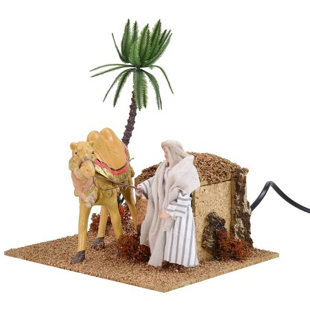 Pastor árabe con camello de doble movimiento de 12 cm Mundo