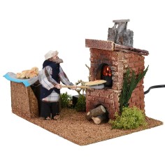 Panadero al horno en movimiento cm 12 con fuego funcional.