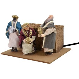 Tre re Magi con doppio movimento cm 12
