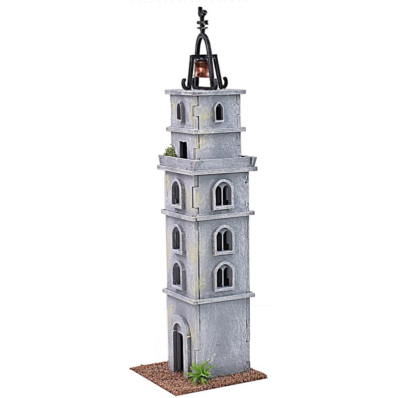 Tower with garland for creche 10x10x36 cm h