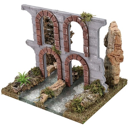 Río modular efecto profundidad con ruinas de acueducto