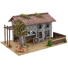 Caserío con granero para pesebre de 32x24x19 cm h Mondo Presepi. 2