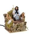 Seated fisherman 12 cm series in motion