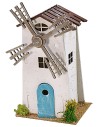 Molino de viento para belén funcional de 12x9x23 cm h