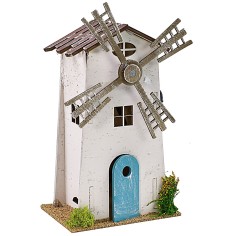 Molino de viento para belén funcional de 12x9x23 cm h 2