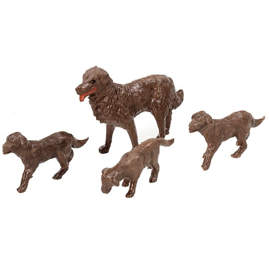 Familia de 4 perros para estatuas de 10-12 cm Mundo Pesebres