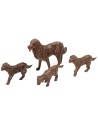 Familia de 4 perros para estatuas de 10-12 cm