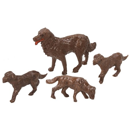 Famiglia di 4 cani per statue cm 10-12