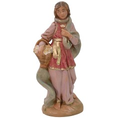 Donna con cesto di fiori 12 cm Fontanini Mondo Presepi
