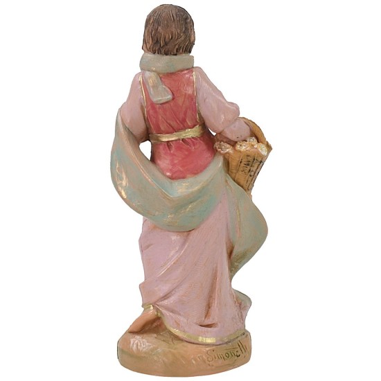 Woman with basket of flowers 12 cm Fontanini