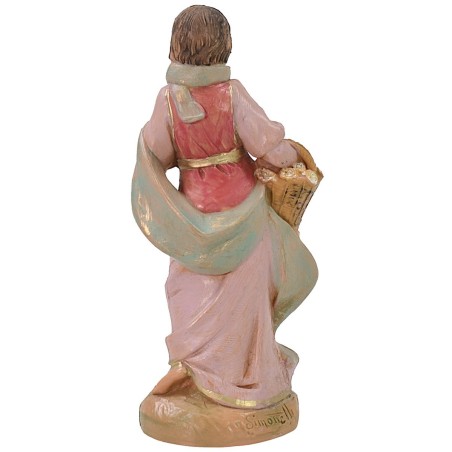 Woman with basket of flowers 12 cm Fontanini