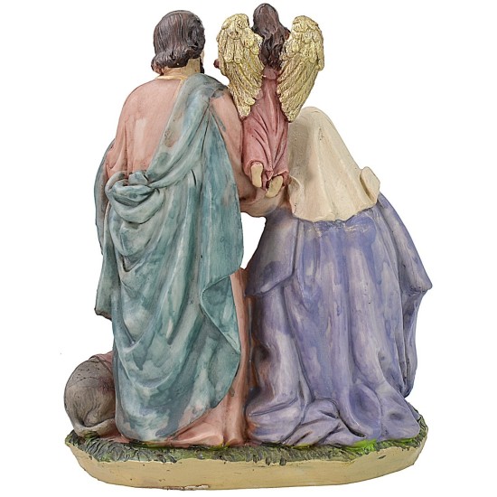 Resin nativity with angel cm 15,5x11x18 h Nativity scene