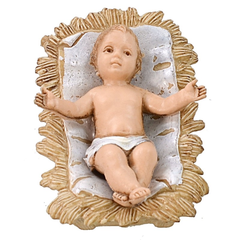 Baby Jesus in cradle for statues of 10 cm Landi Moranduzzo