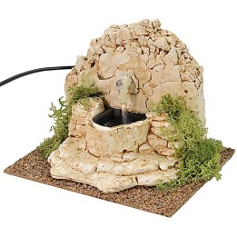 Fontana in pietra per presepe cm 16x12x12,5 h