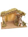 Capanna per presepe con fuoco funzionante cm 37,5x23x24 h Mondo
