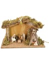 Capanna completa di Natività serie Landi 10 cm con fuoco